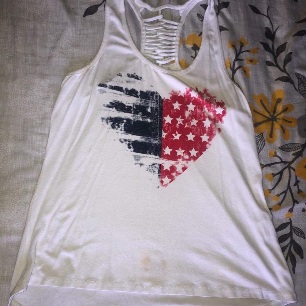 My Michelle Heart Flag no sleeve shirt